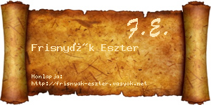 Frisnyák Eszter névjegykártya