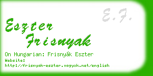 eszter frisnyak business card